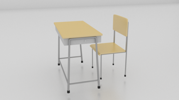 School Chair 3D Model 2